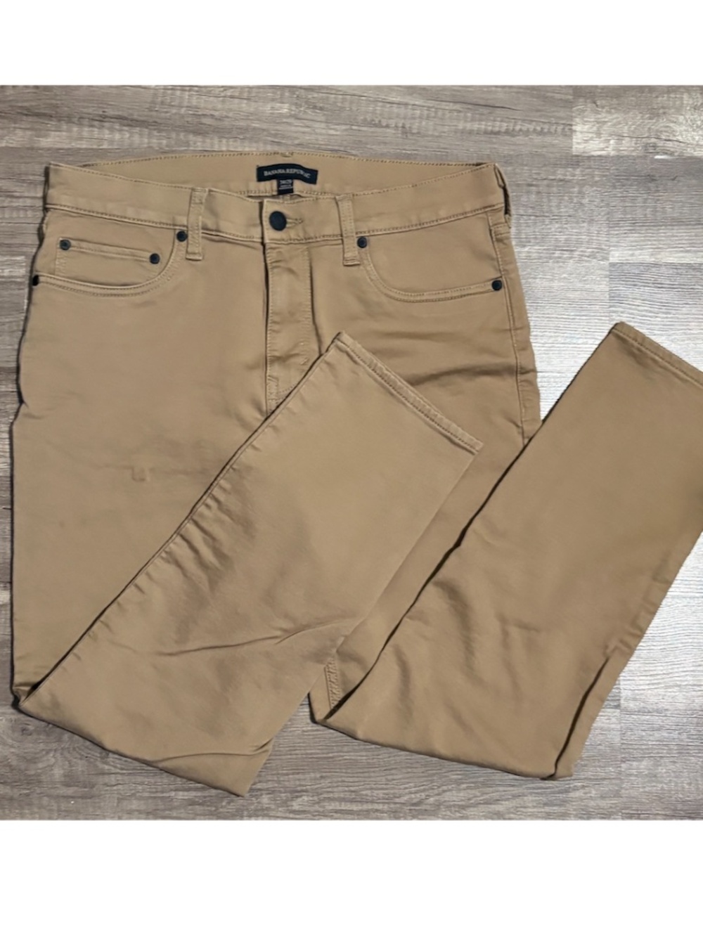 Banana Republic Men’s Slim Straight Khaki Stretch Pants 34x29 Beige Chinos